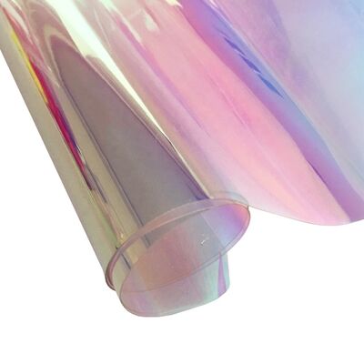 カスタムサイズのレインコートや装飾用の透明レインボーダイクロイックイリデセントPVCフィルムプラスチックシート